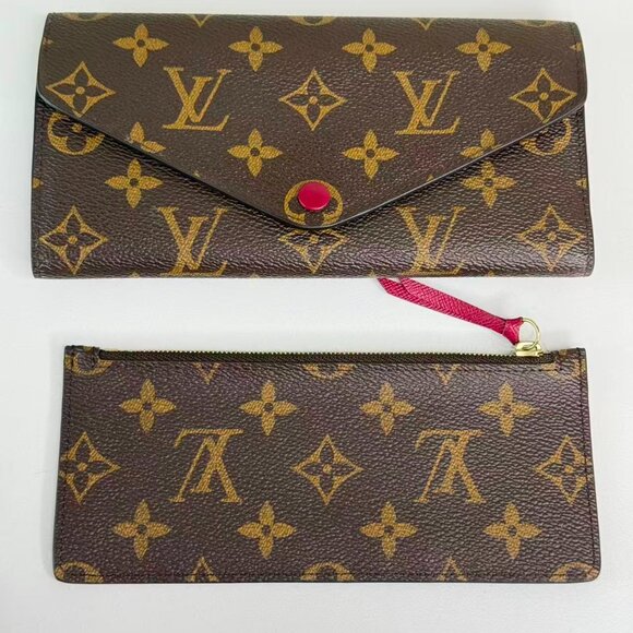 Louis Vuitton Monogram Canvas Wallet with Red Button Closure - Picture 8 of 8